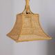 Vintage 1960s Bamboo and Straw Pendant Lamp, Italian Design