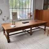 Solid walnut farmhouse castle table 1900 XXL