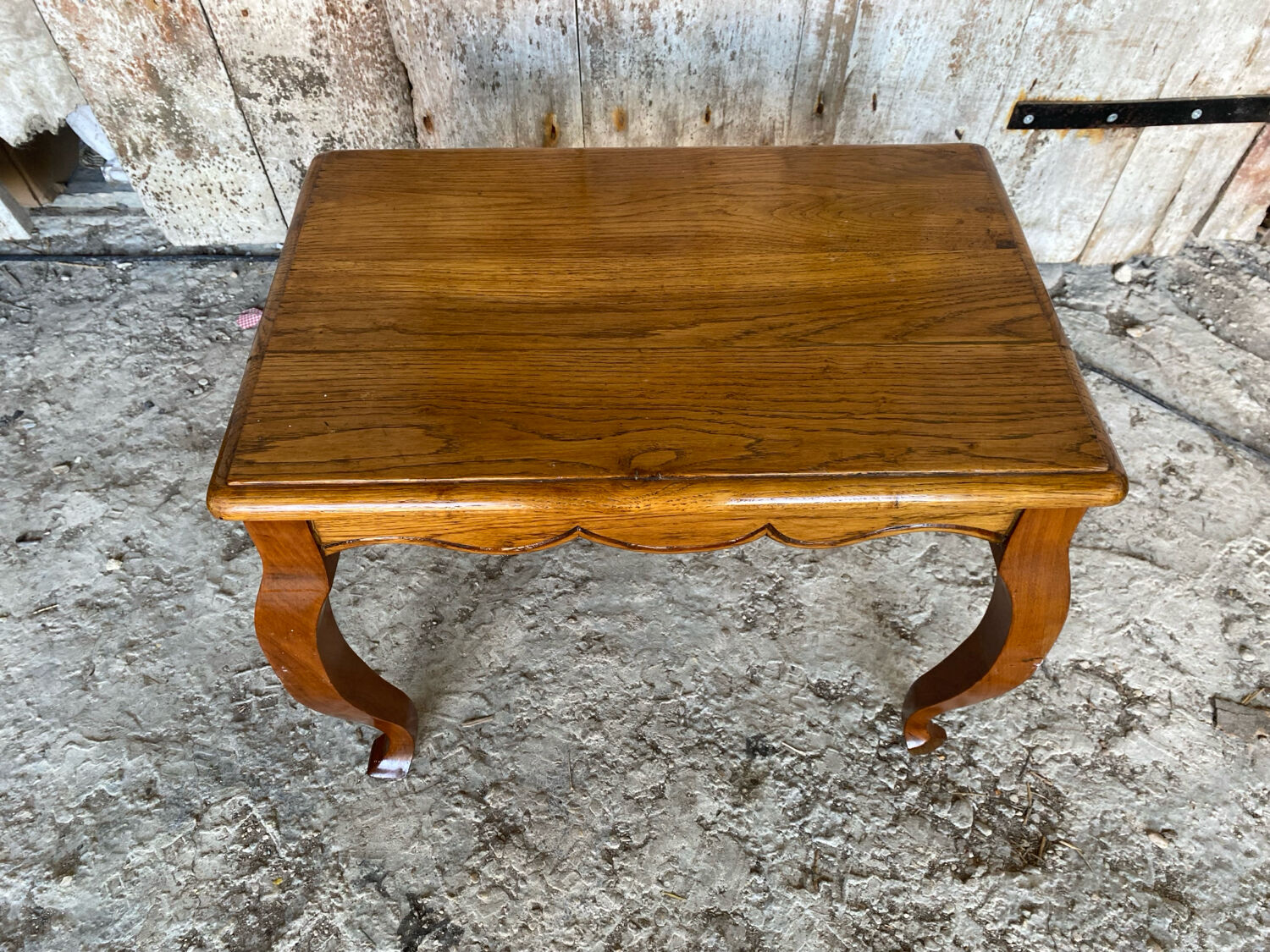Louis xv style writing table nightstand wood + drawer 19th century walnut vintage