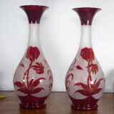 Paire de vases en verre