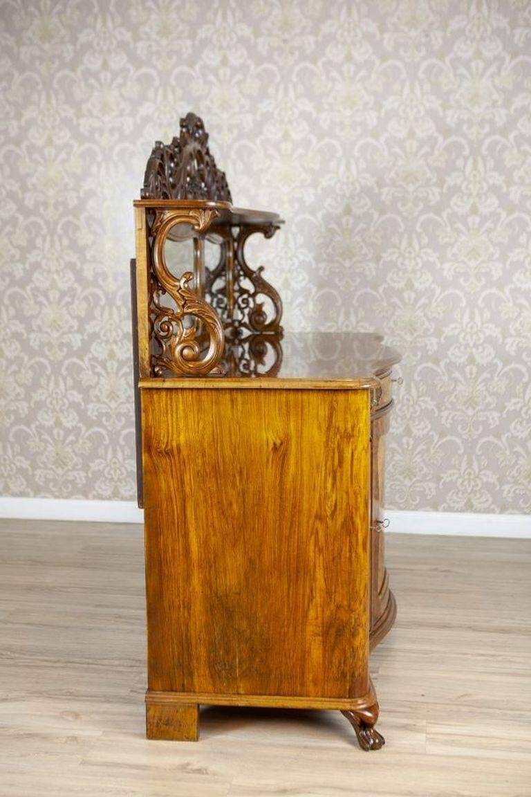 Rococo Revival Sideboard in Walnut and Veneer, 1850