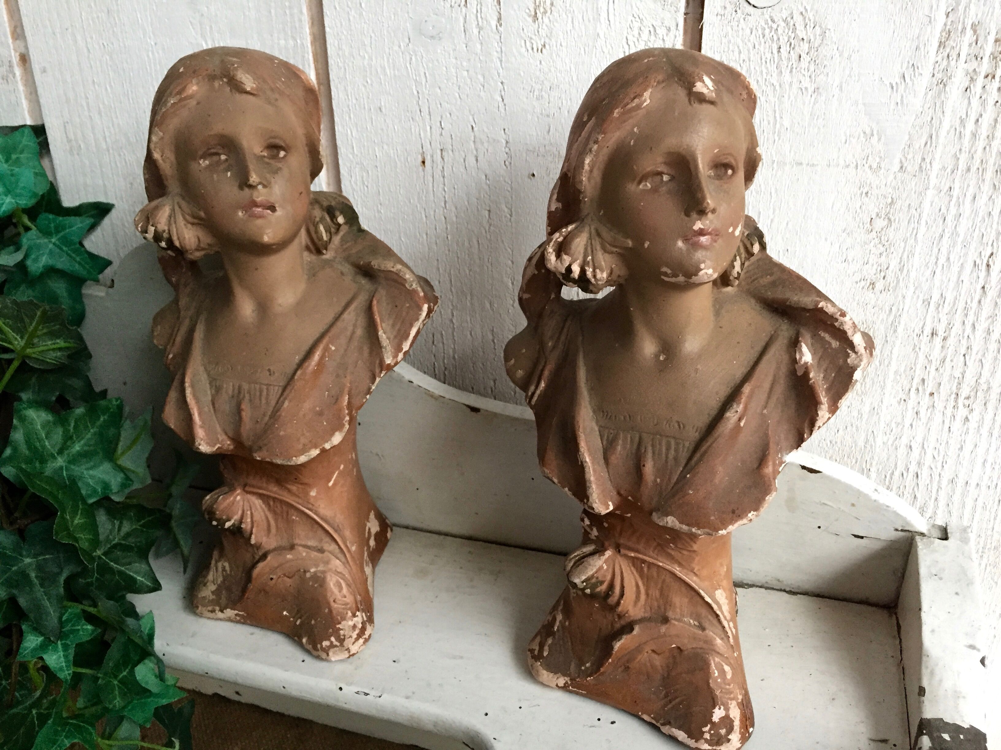 Monochrome plaster bust