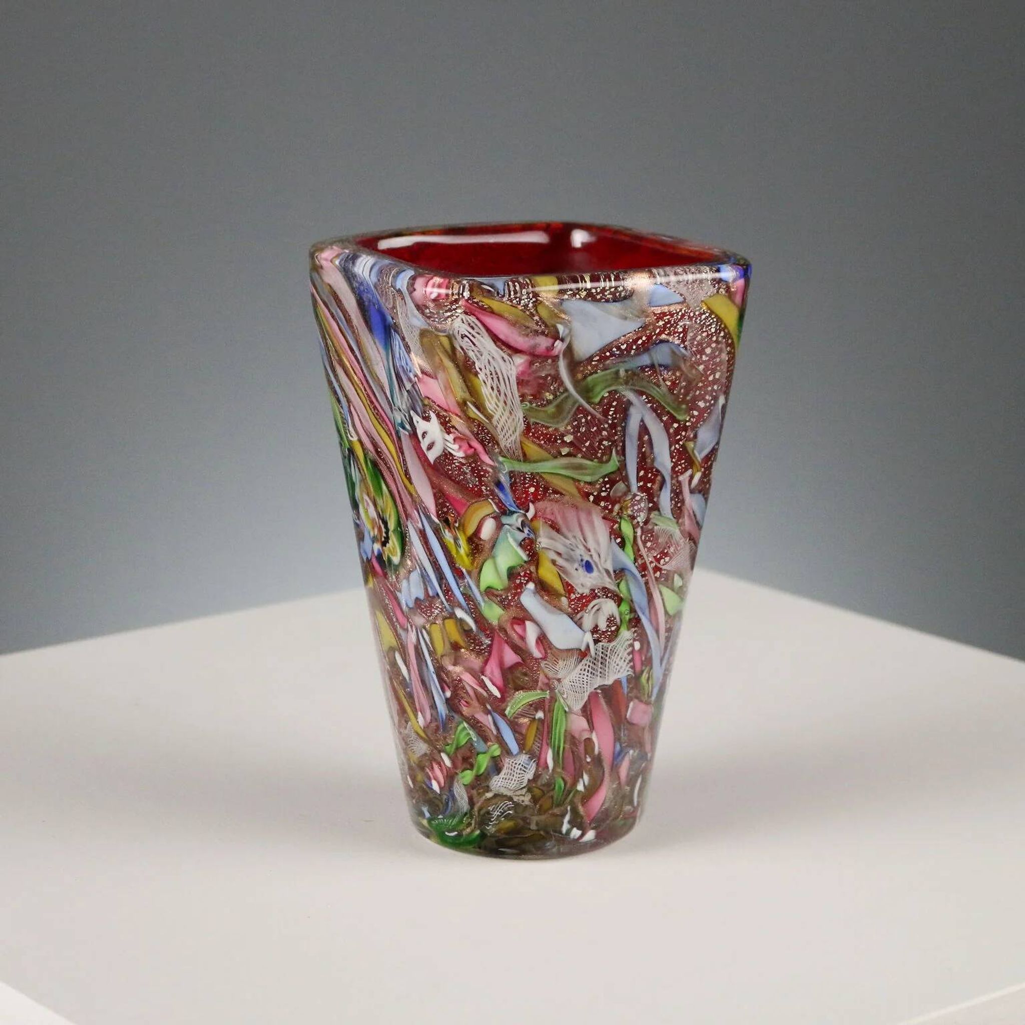 Vintage Murano glass vase, made in Italy, 20th century.