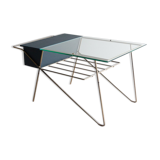 Glass and metal coffee table