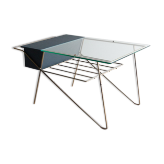 Glass and metal coffee table