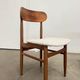 Set of 6 Scandinavian design chairs, ecru seats - price per piece