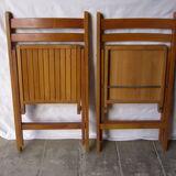 Chaises de jardin pliantes en bois verni