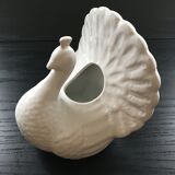 White peacock vase