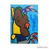 Abstract oil painting from the 20th century by Peter Robert Keil, Germany.