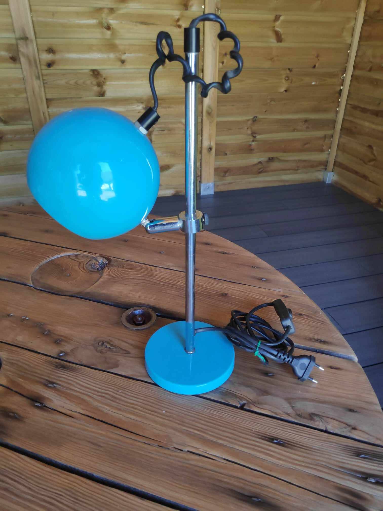 Vintage blue eyeball lamp