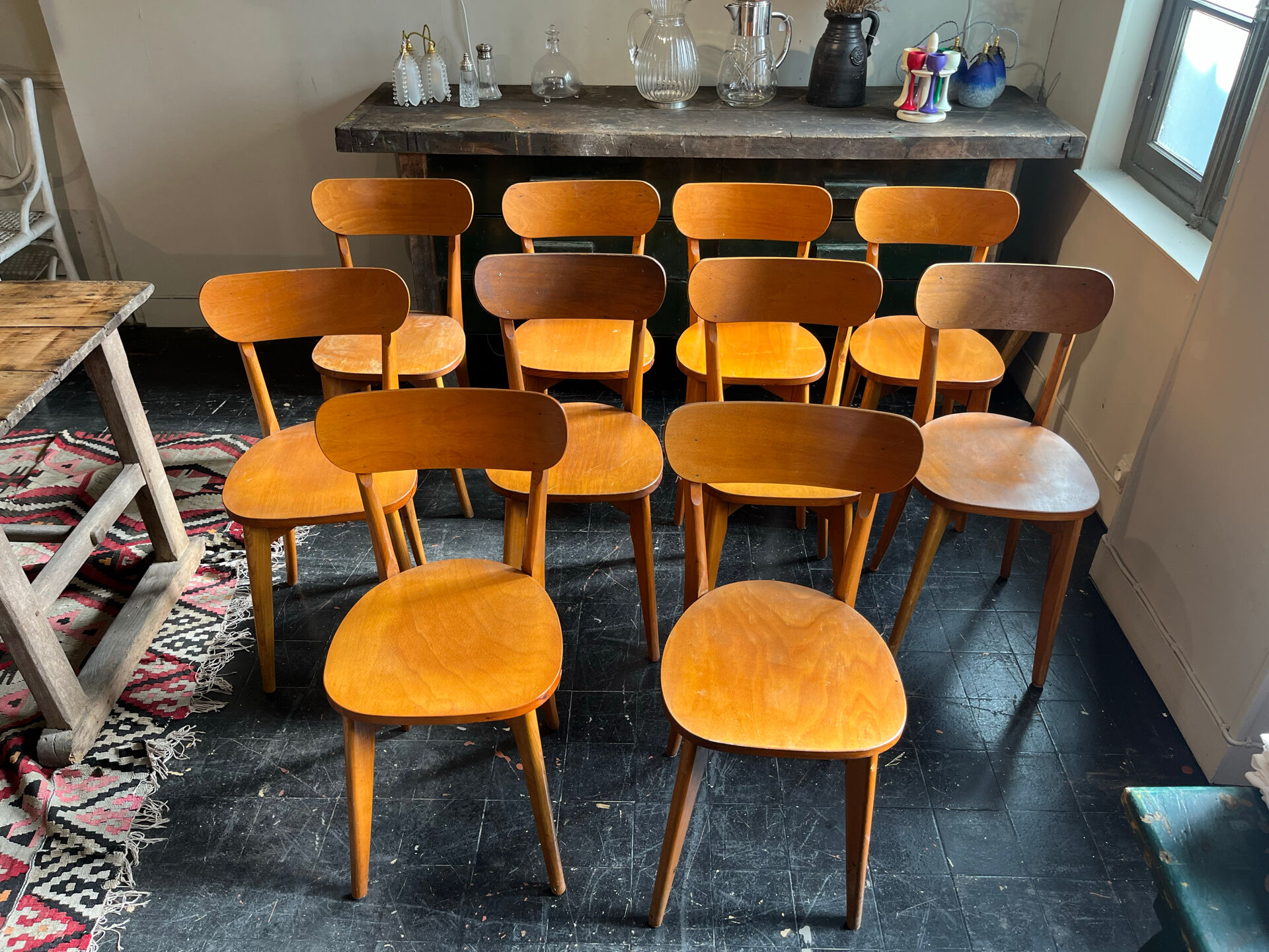 Set of 10 bistro chairs