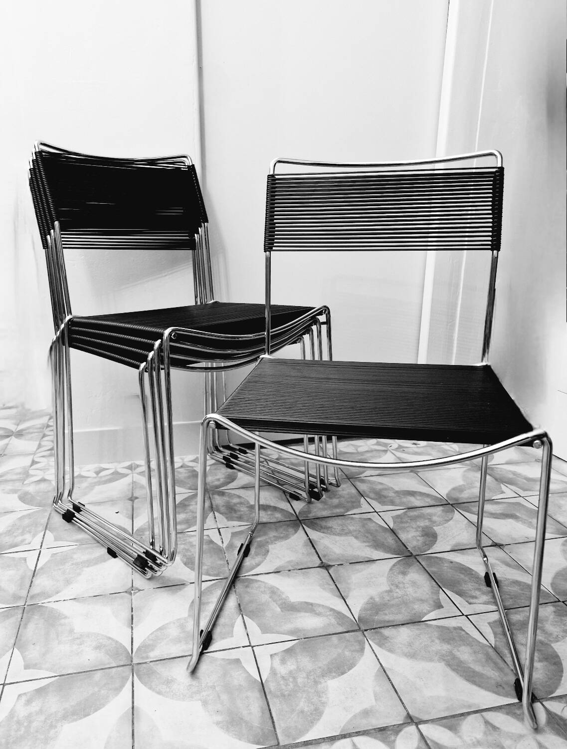 Set of 5 spaghetti chairs by giandomenico belotti for alias vintage 1980