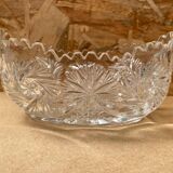 Ancienne Coupe Centre de Table Cristal Taillé Années 50 Vintage