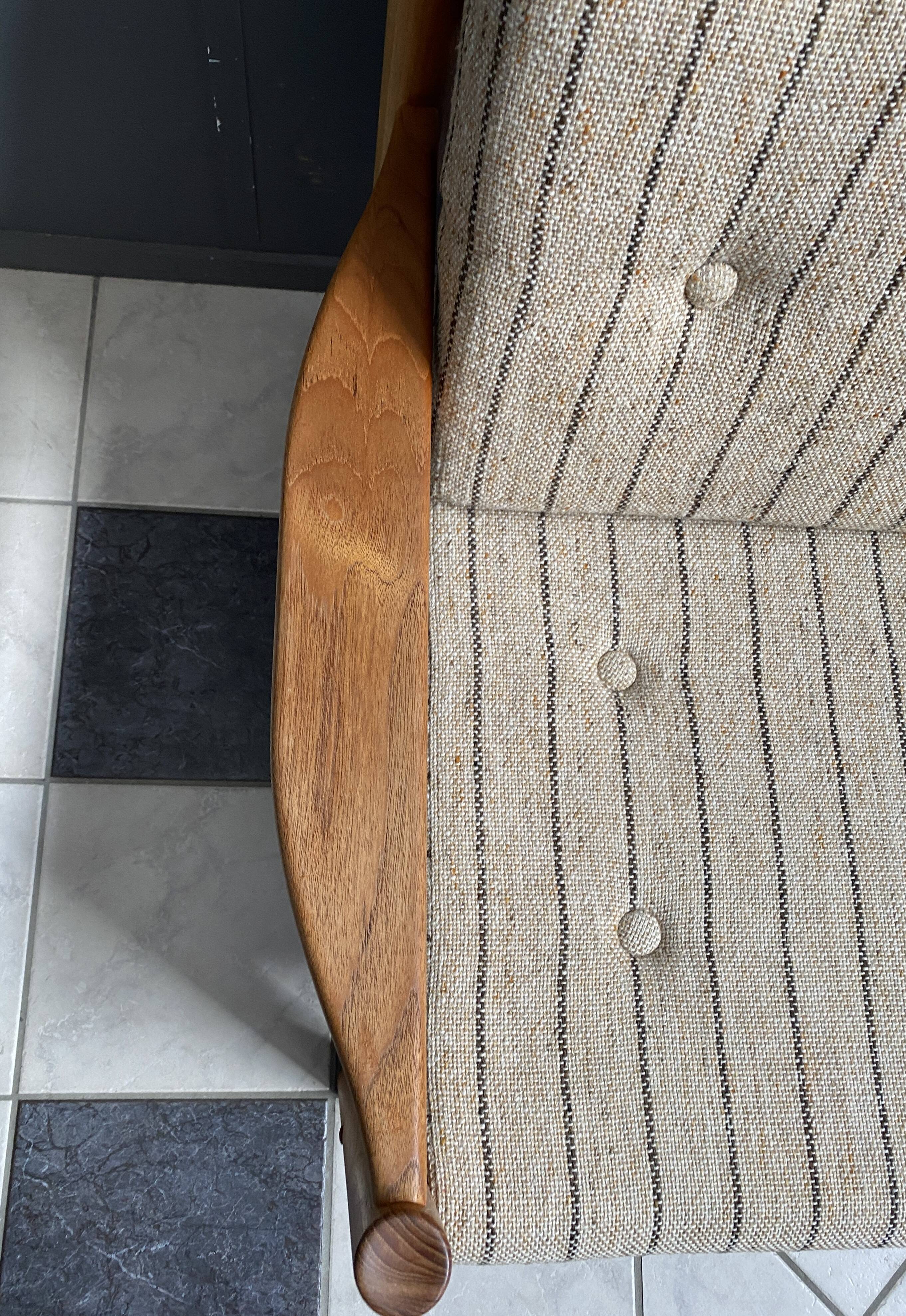 High back relax chair with hocker 1960s by Tarm Stole Denmark