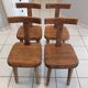 Suite of 4 rustic chairs from the 70/80's