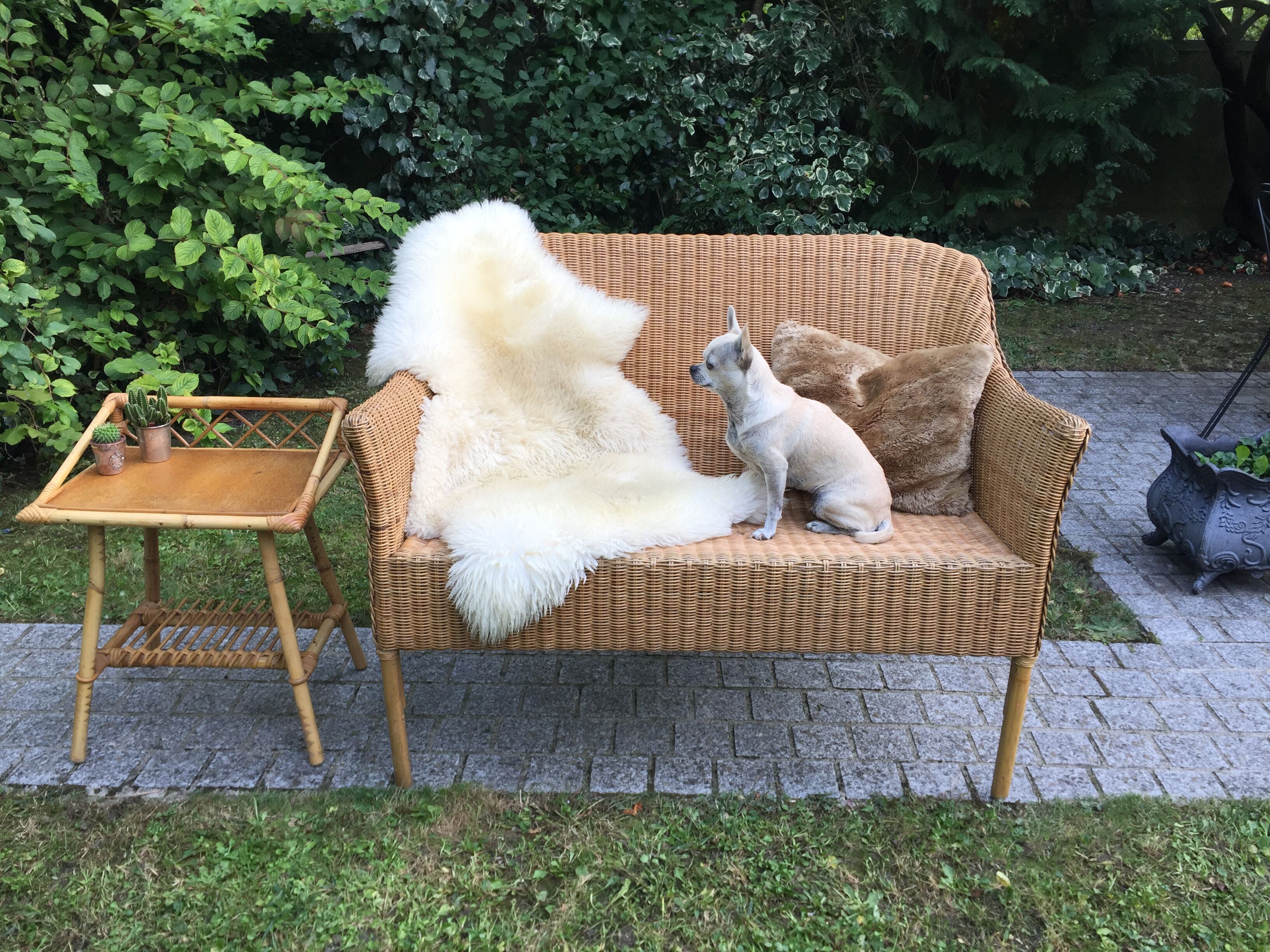 Banquette en bambou, rotin & osier adulte vintage