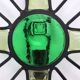 Vintage metal sunburst wall lamp with green glass, 1960s