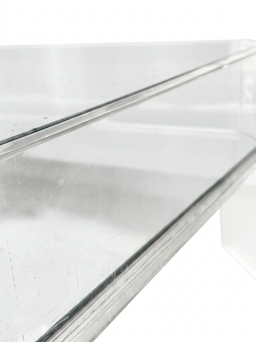 Coffee Table Design Marc Micoud Plexiglas/Lucite and Glass - 1980