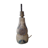 Sandstone lamp base with fleur-de-lis coat of arms