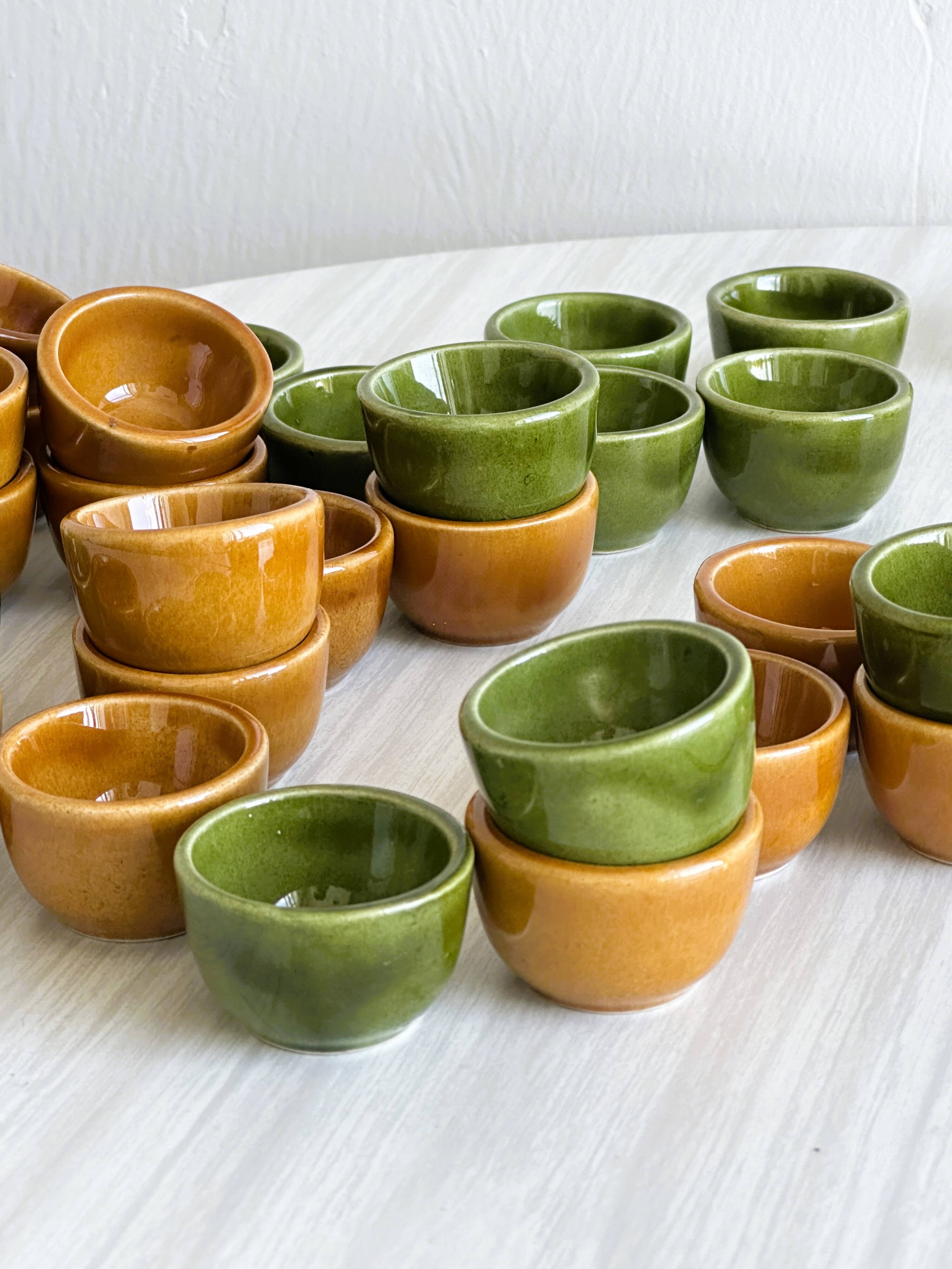 Set of 35 vintage enameled stoneware snail molds