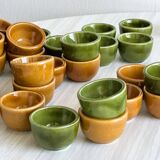 Set of 35 vintage enameled stoneware snail molds
