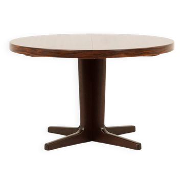 Danish Rosewood pedestal extension table attr. to Gudme Mobelfabrik, 1970s