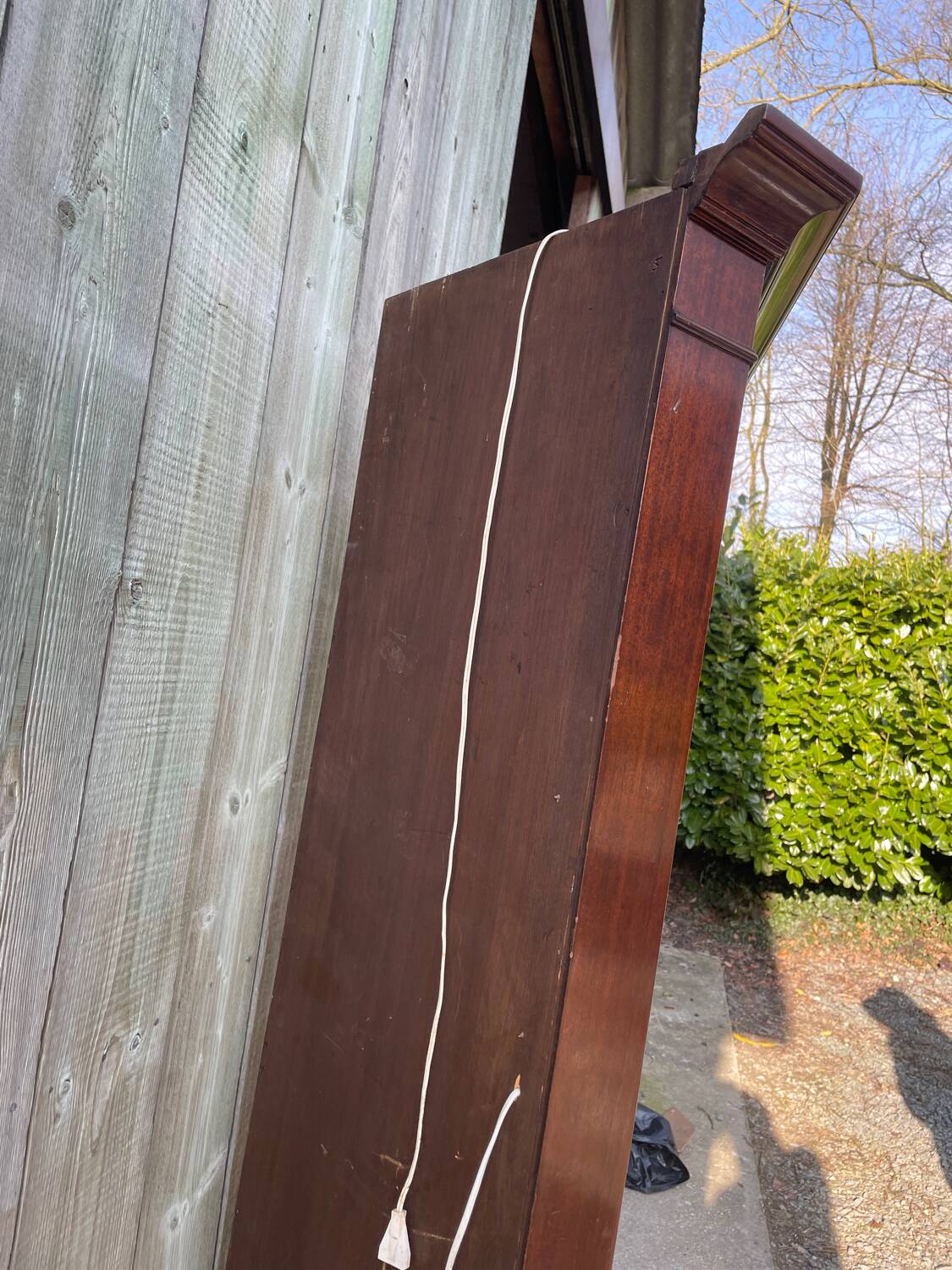 English mahogany corner bookcase/display cabinet