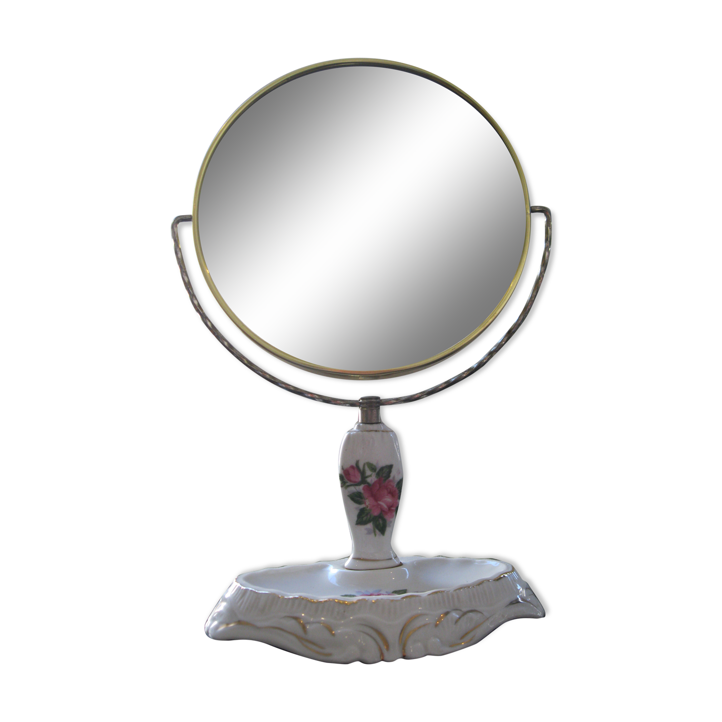 Mirror to lay on porcelain swivel foot