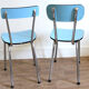 Duo de chaises en formica bleu