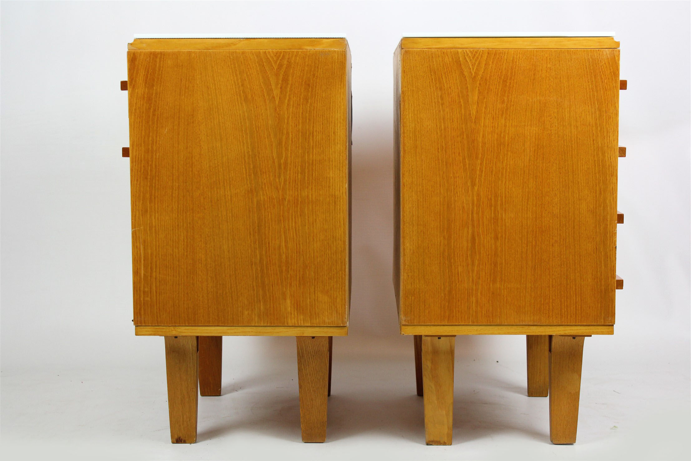Set of 2 nightstands with glass tops from N. Domov, 1970s