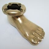 Anthropomorphic ashtray solid brass foot design 70s