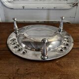 Art Deco silver plated footed bowl by Romepla 1930 floral decoration
