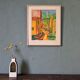 Mid-century modern swedish "the pathway" vintage framed watercolour