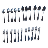 22 couverts en métal argenté Appolo , modèle Rocaille