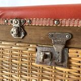 Low fishing box stool in rattan and skai