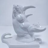 Porcelain rhinoceros design coat rack