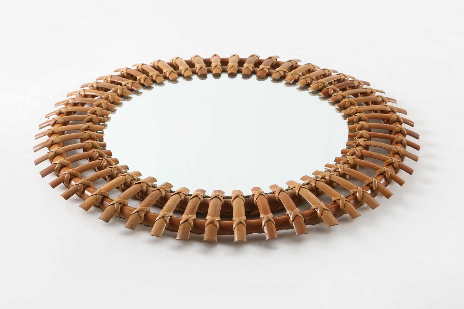 Rattan round mirror ca.1950