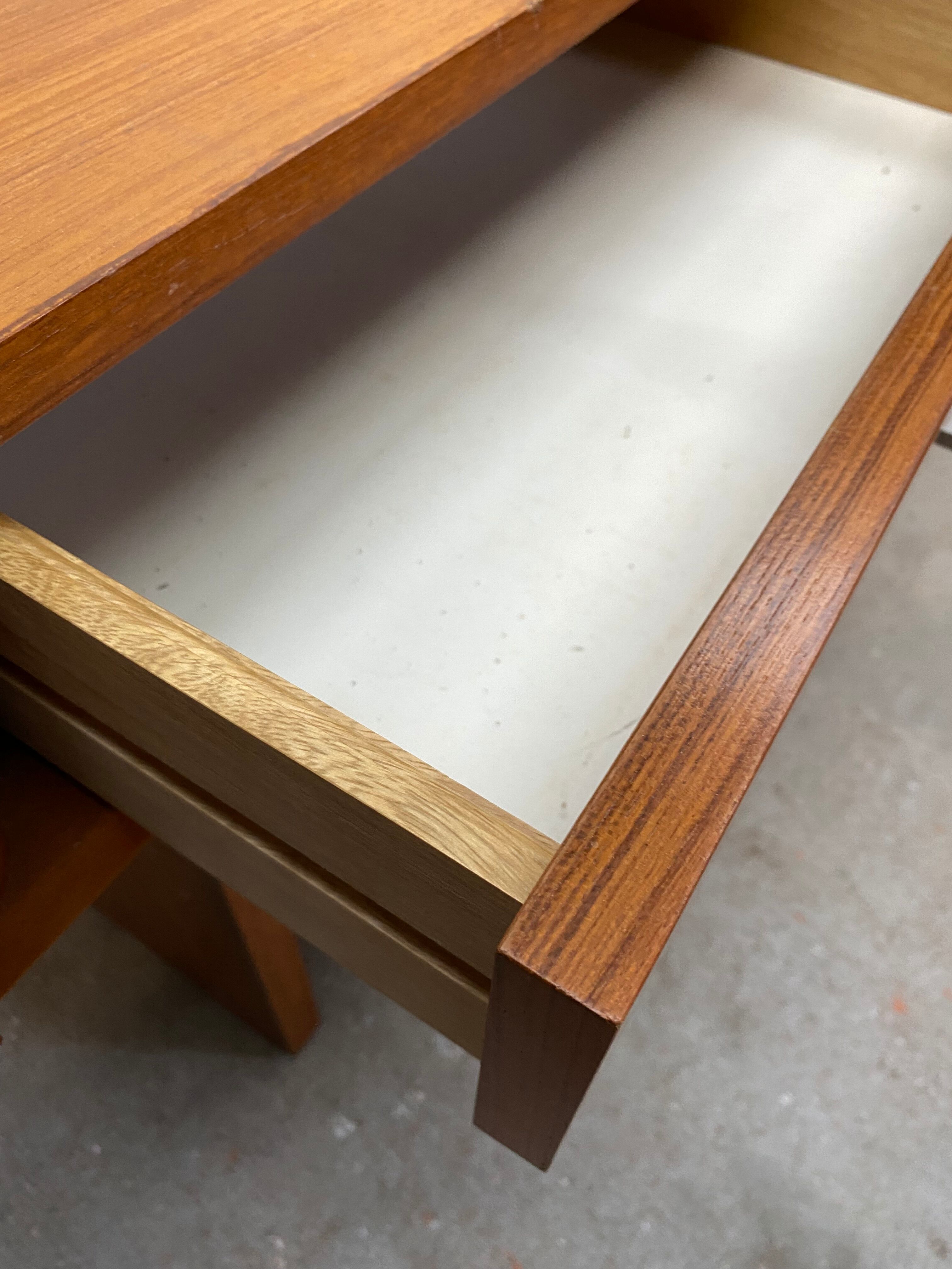 Vanity cabinet design 1970 . Teak plating. Sold without mirror.