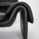 Canapé De Sede en cuir noir, design sculptural, Suisse