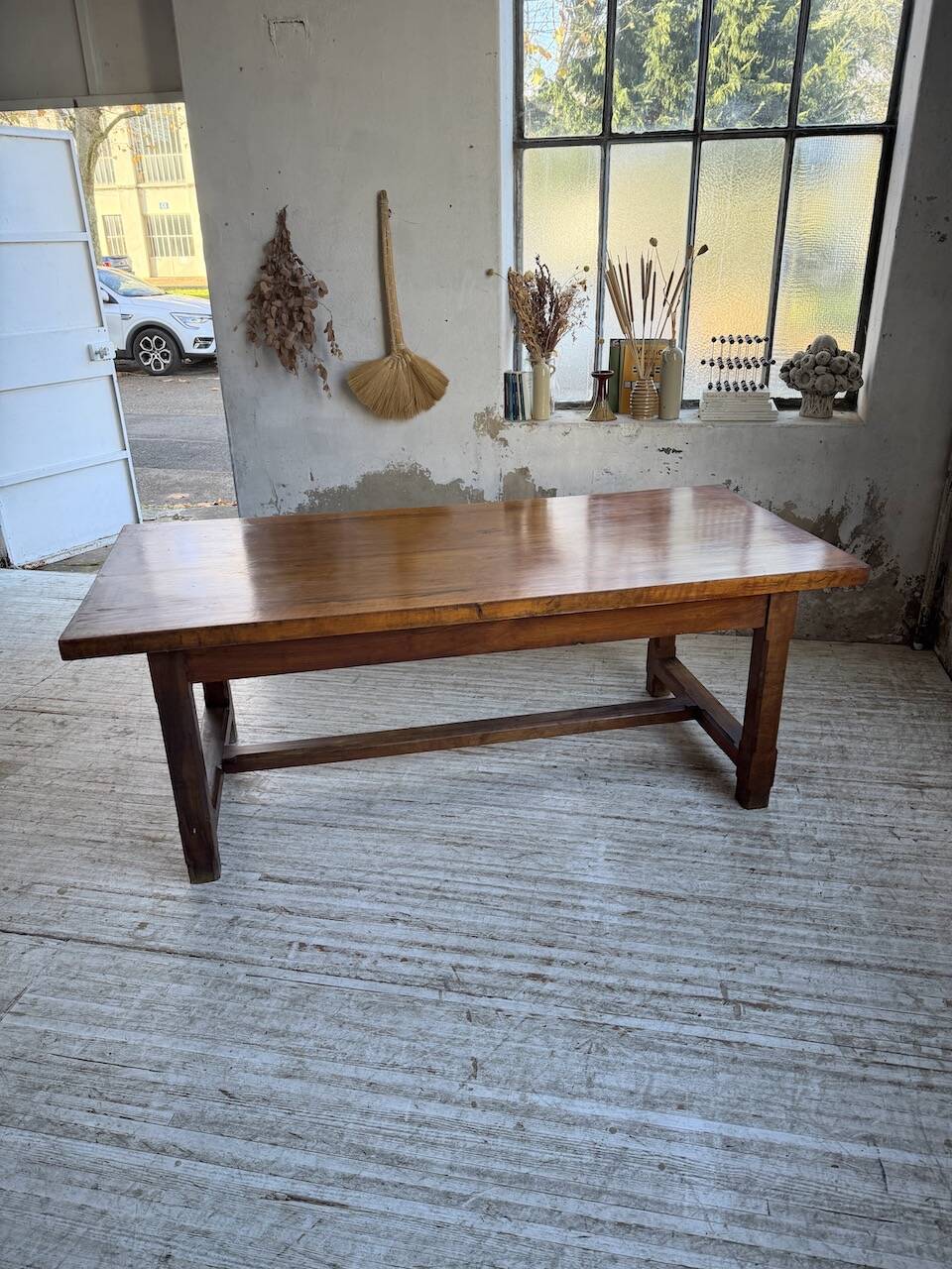 Rustic farmhouse table, solid oak, 2m