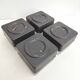 Set 4 appliques plafonniers carrés verre moulé bulles et métal noir