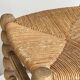 Tabouret ancien en bois et paille tressée