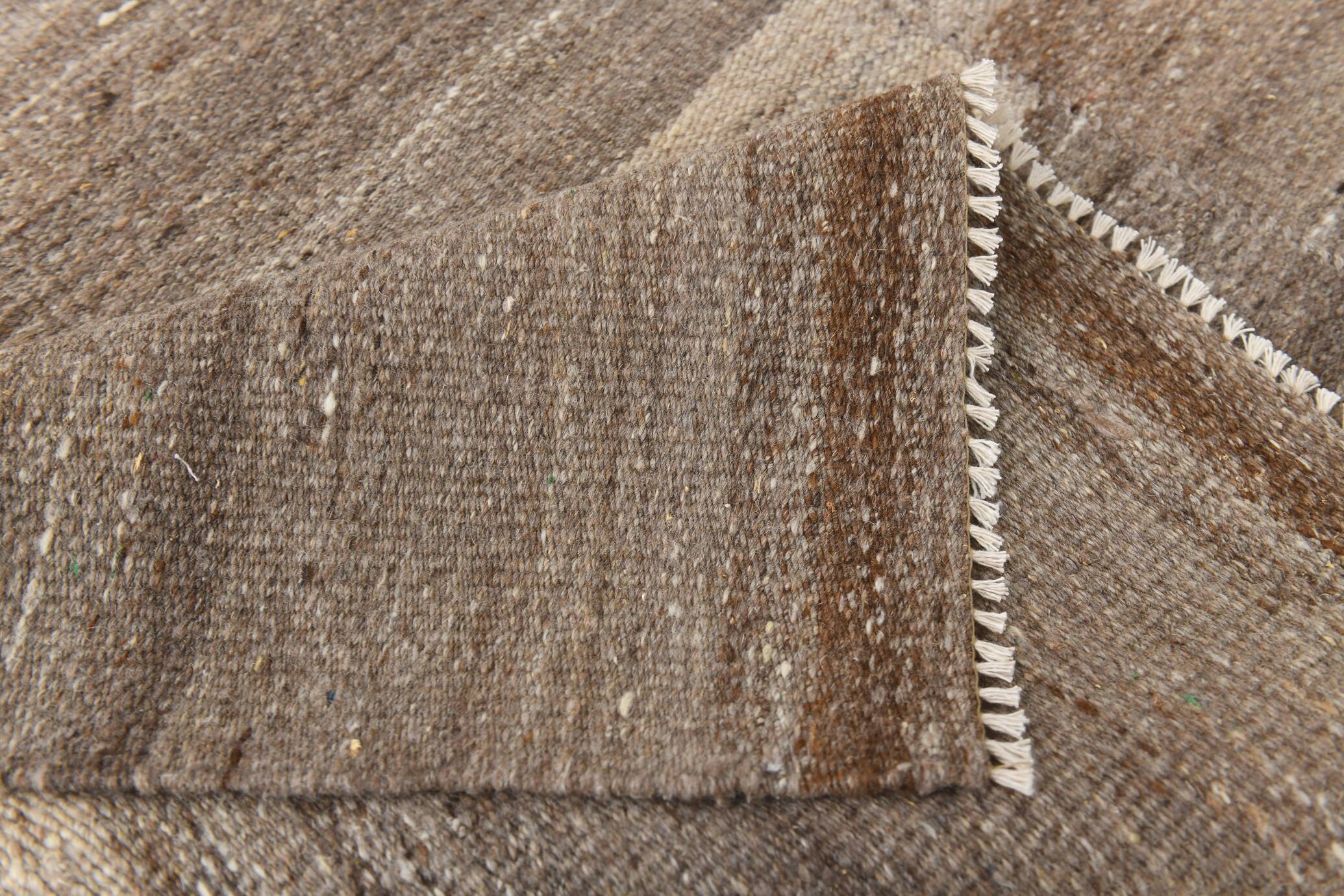 Striped Pattern Brown Vintage Kilim Rug, 225x309Cm