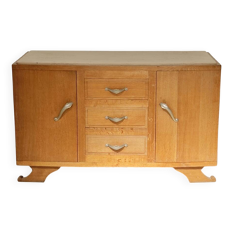 Buffet bois de chêne et marbre 1950