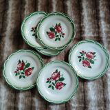 6 antique dessert plates from Digoin and Sarreguemines