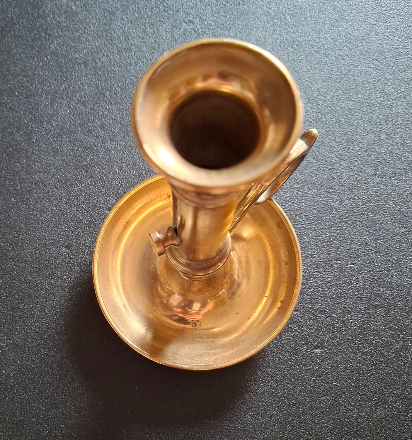 Vintage candlestick in solid bronze