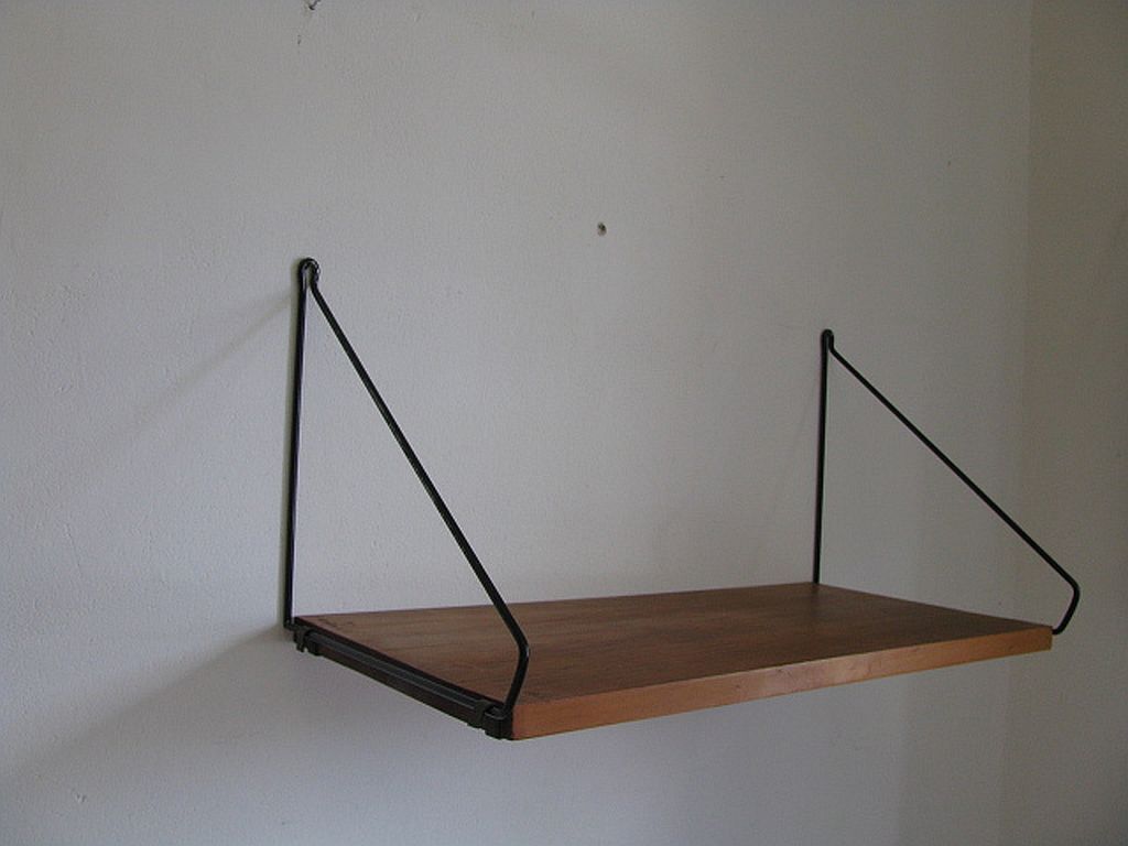 Étagère murale vintage bois 1960