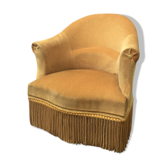 Fauteuil crapaud en velours