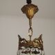 French Empire Style 3 Light Bronze Montgolfier Crystal Basket Chandelier