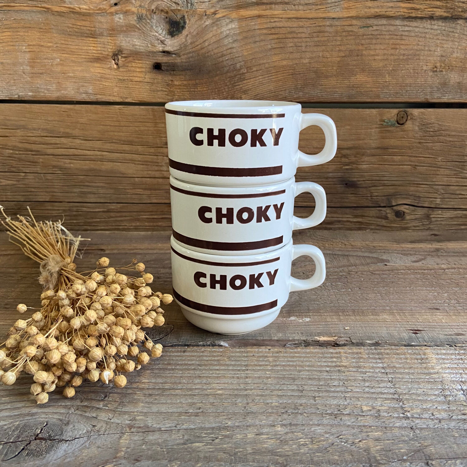 3 vintage choky cups